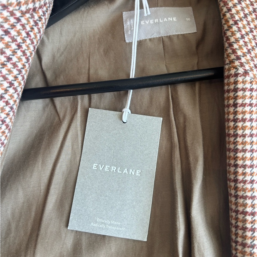 NWT Everlane The Oversized Double Breasted Blazer in 00 Terracotta Houndstooth - Picture 8 of 9